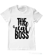 Tricou ADLER barbat The real boss Alb