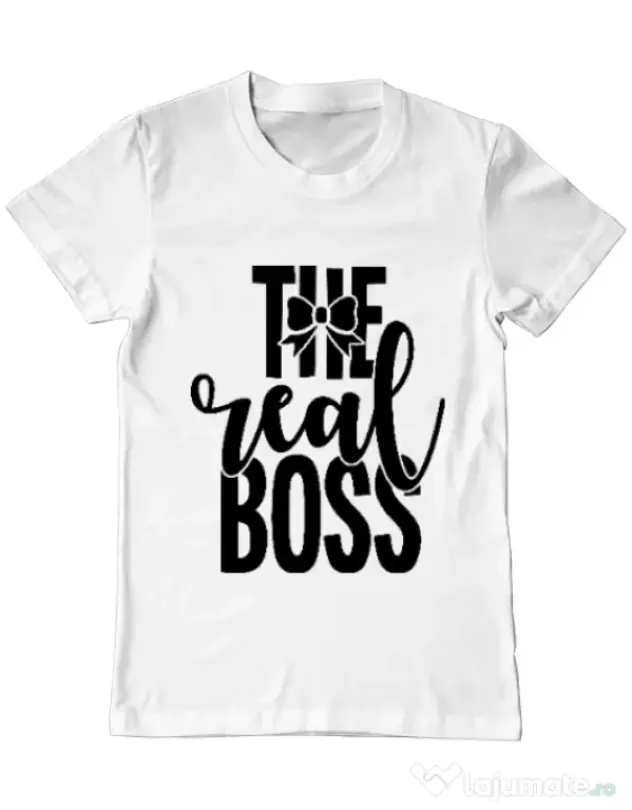 Tricou ADLER barbat The real boss Alb