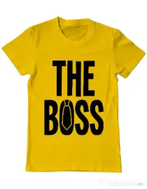 Tricou ADLER barbat The boss Galben