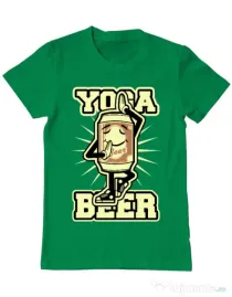 Tricou ADLER barbat Yoga beer Verde mediu