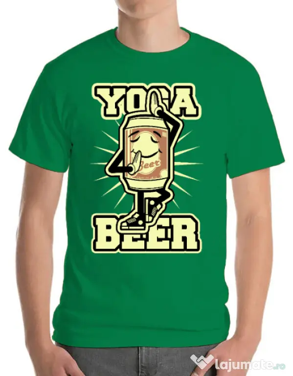 Tricou ADLER barbat Yoga beer Verde mediu
