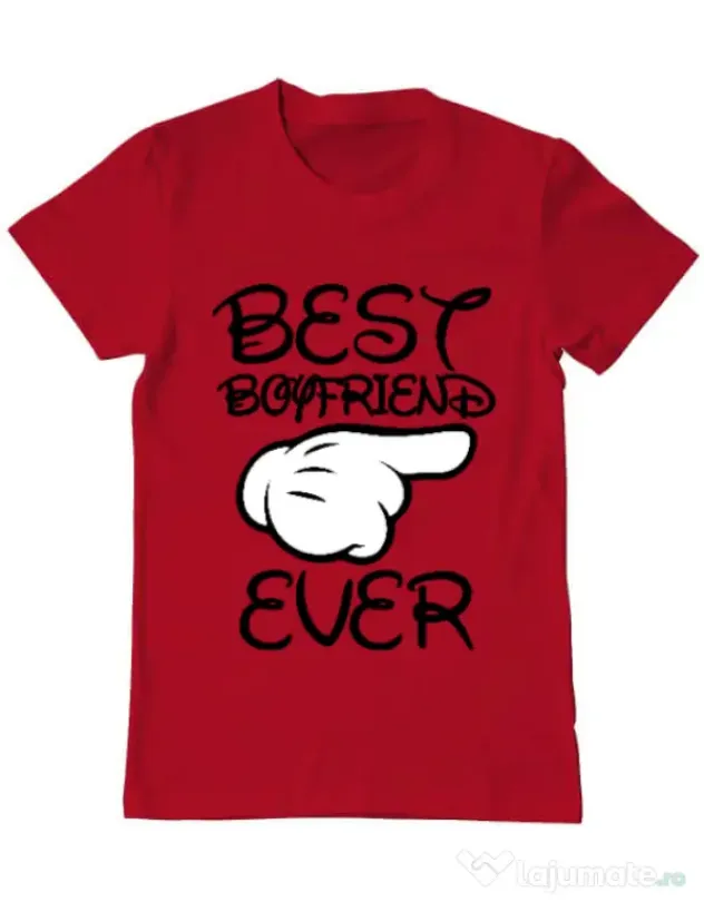 Tricou ADLER barbat Best boyfriend ever Rosu
