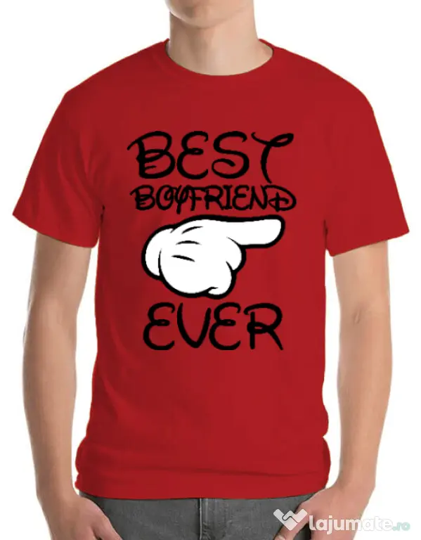 Tricou ADLER barbat Best boyfriend ever Rosu