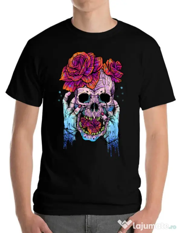 Tricou ADLER barbat Hand skull Negru