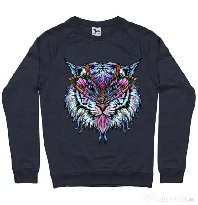Bluza ADLER barbat Tiger buterfly Denim inchis