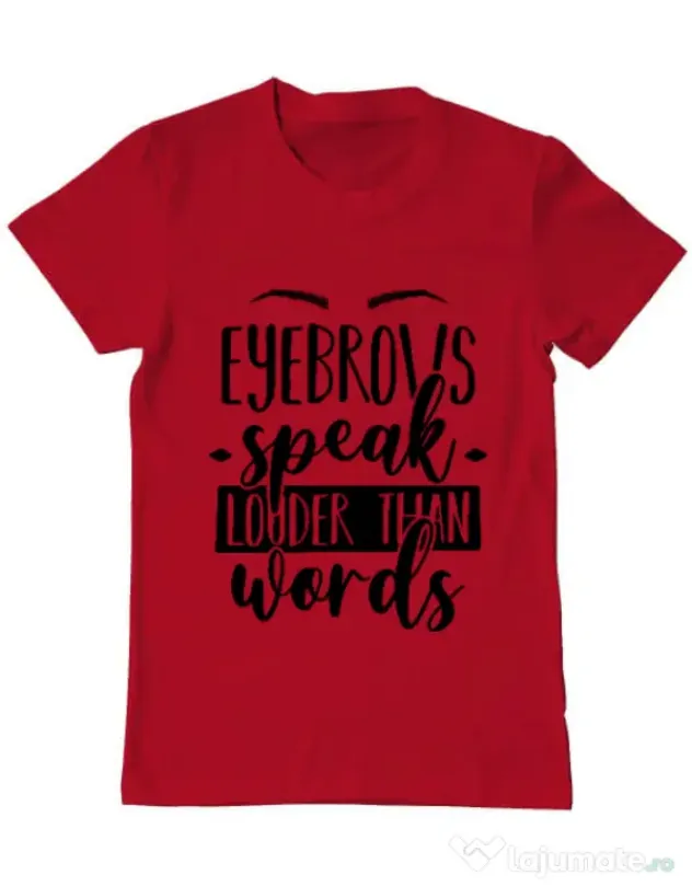 Tricou ADLER barbat Eyebrows speak louder Rosu