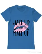 Tricou ADLER barbat Wake up and make up Albastru azuriu