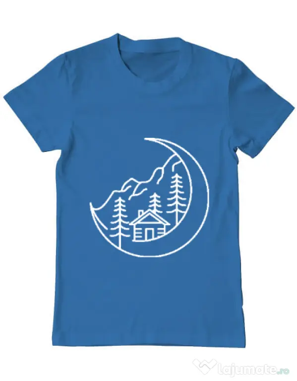 Tricou ADLER barbat Moon life Albastru azuriu