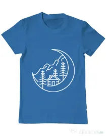 Tricou ADLER barbat Moon life Albastru azuriu