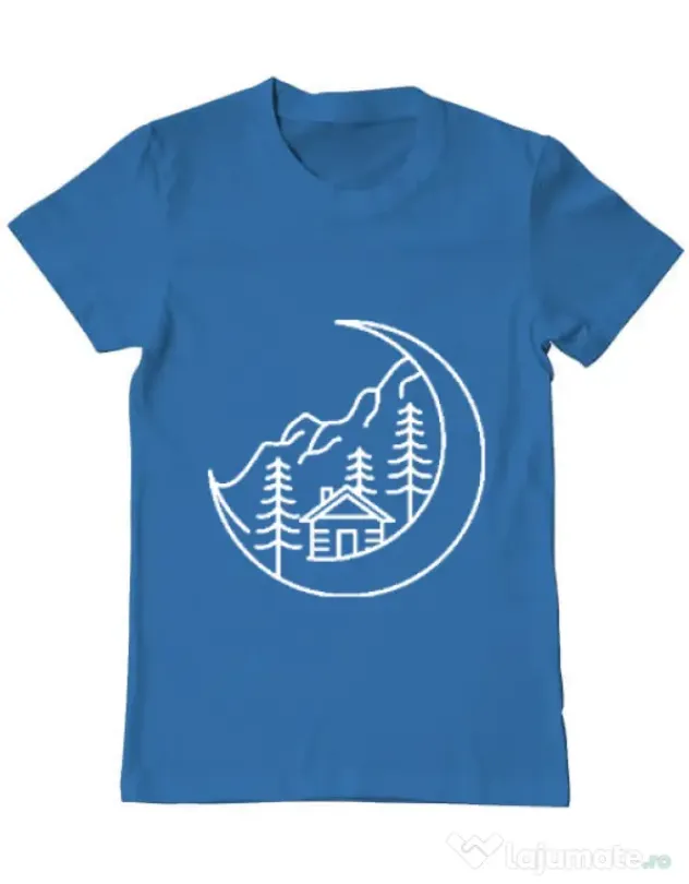 Tricou ADLER barbat Moon life Albastru azuriu