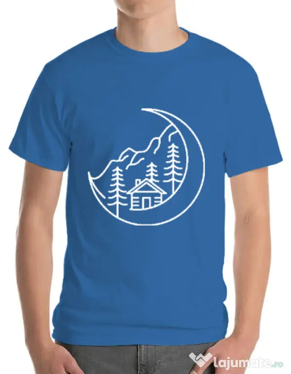 Tricou ADLER barbat Moon life Albastru azuriu