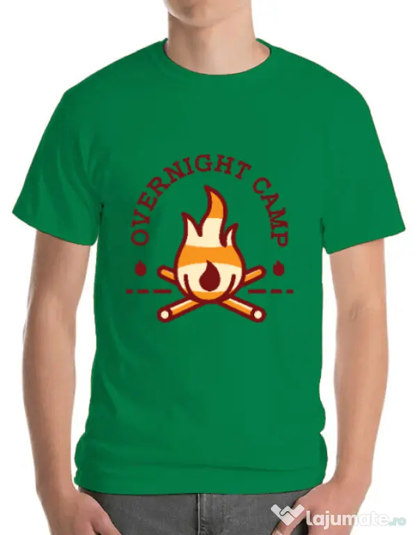 Tricou ADLER barbat Overnight camp Verde mediu