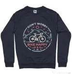 Bluza ADLER barbat Don't worry bike happy Denim inchis