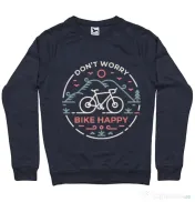 Bluza ADLER barbat Don't worry bike happy Denim inchis 