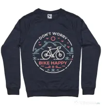 Bluza ADLER barbat Don't worry bike happy Denim inchis