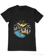 Tricou ADLER barbat Camp river Negru