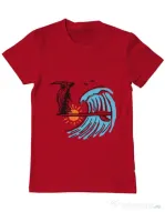 Tricou ADLER barbat Grim surfer Rosu