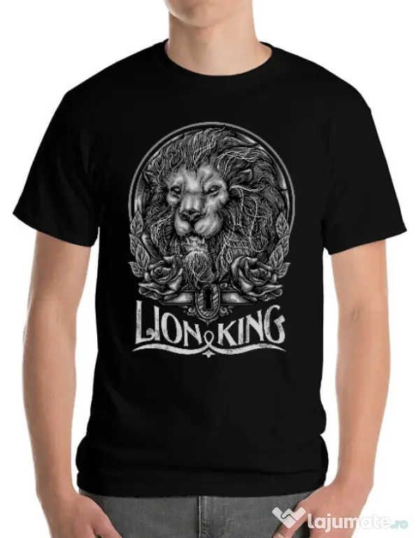 Tricou ADLER barbat Lion king Negru
