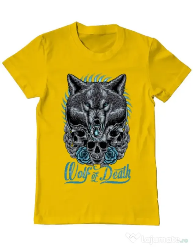 Tricou ADLER barbat Wolf of death Galben
