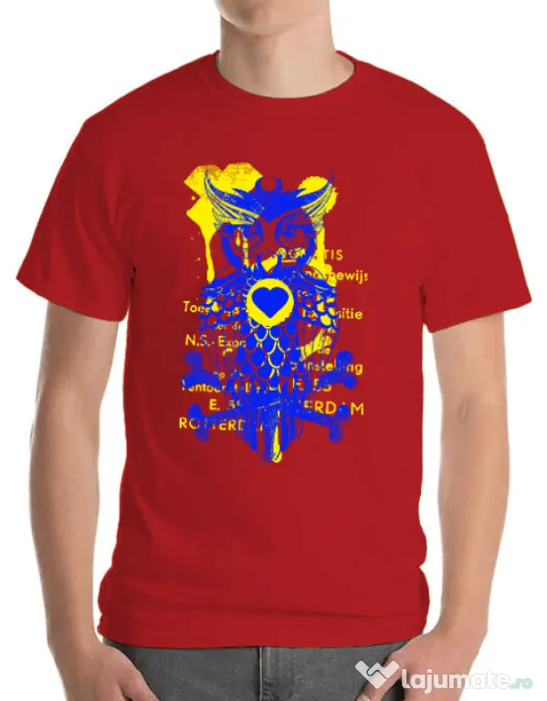 Tricou ADLER barbat Owl Rosu