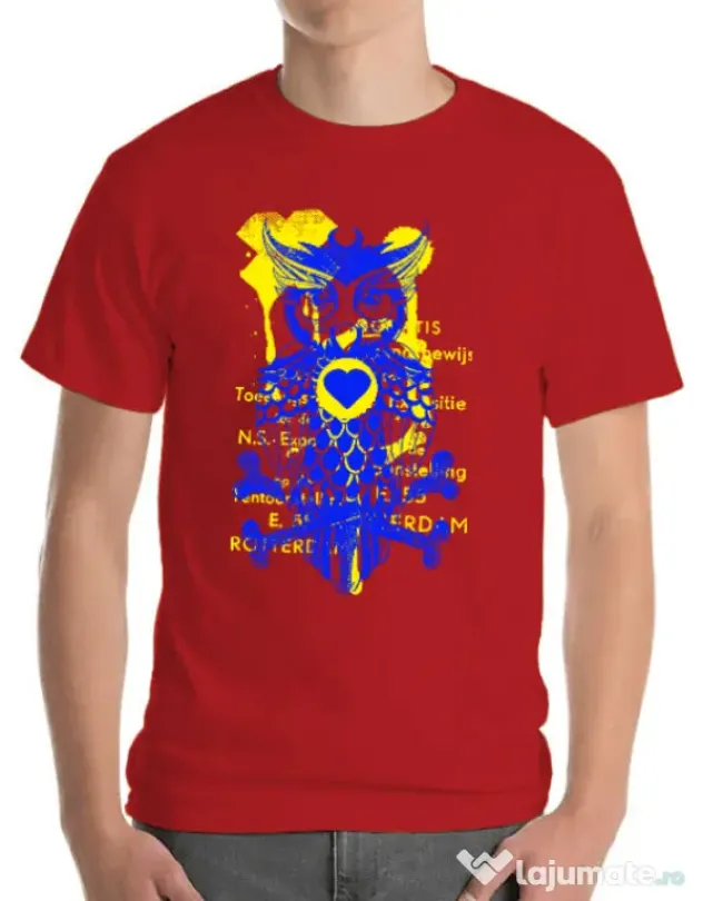 Tricou ADLER barbat Owl Rosu