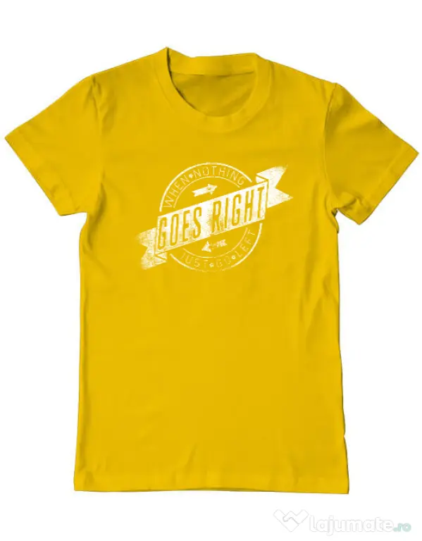 Tricou ADLER barbat When nothing goes right Galben