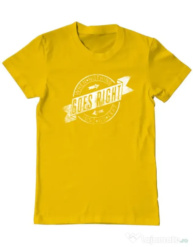 Tricou ADLER barbat When nothing goes right Galben