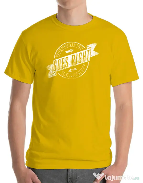 Tricou ADLER barbat When nothing goes right Galben