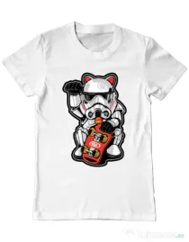 Tricou ADLER barbat Maneki trooper Alb