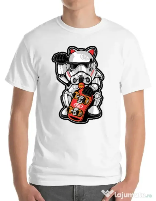 Tricou ADLER barbat Maneki trooper Alb