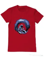 Tricou ADLER barbat Surfing in space Rosu