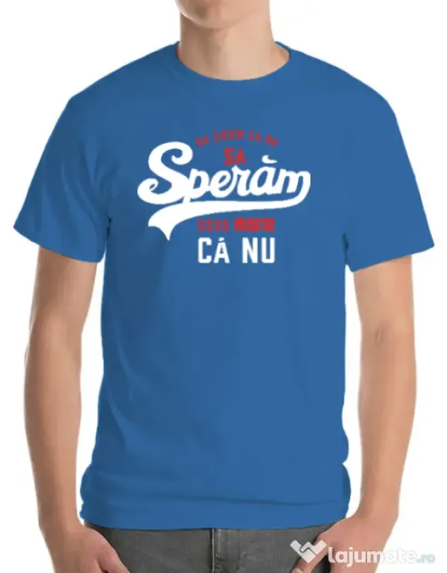 Tricou ADLER barbat Sa speram ca nu Albastru azuriu
