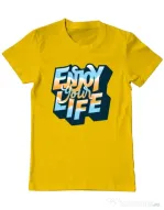 Tricou ADLER barbat Enjoy your life Galben