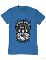Tricou ADLER barbat Sunset chill Albastru azuriu