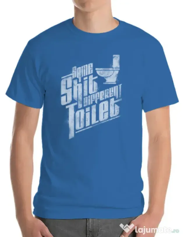 Tricou ADLER barbat Same shit Albastru azuriu