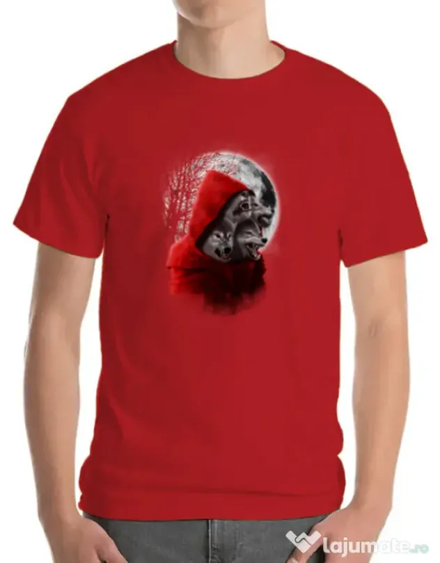 Tricou ADLER barbat Wolf hood Rosu