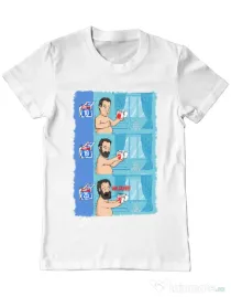 Tricou ADLER barbat Funny wilson Alb