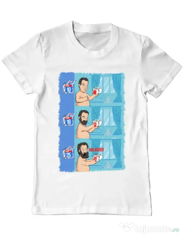 Tricou ADLER barbat Funny wilson Alb