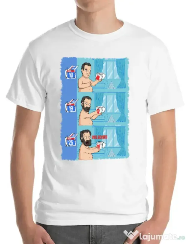 Tricou ADLER barbat Funny wilson Alb