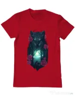Tricou ADLER barbat Running with the wolves Rosu