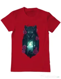 Tricou ADLER barbat Running with the wolves Rosu