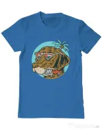 Tricou ADLER barbat Chill dog Albastru azuriu