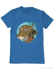 Tricou ADLER barbat Chill dog Albastru azuriu