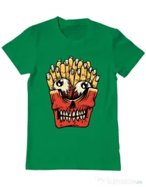 Tricou ADLER barbat Zombie French Fries Verde mediu