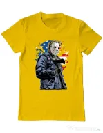 Tricou ADLER barbat American killer Galben