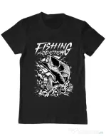 Tricou ADLER barbat Fishing addiction Negru