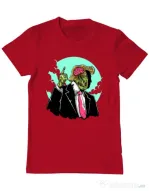 Tricou ADLER barbat Make zombies great again Rosu