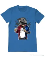 Tricou ADLER barbat Suicide gas mask Albastru azuriu