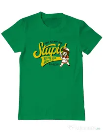 Tricou ADLER barbat Can\'t fix stupid Verde mediu