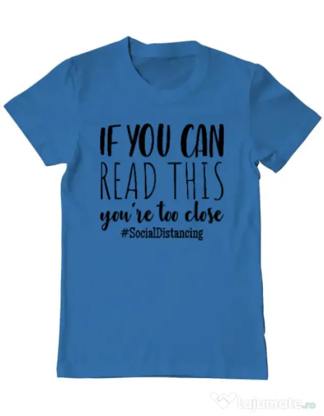 Tricou ADLER barbat Too close Albastru azuriu